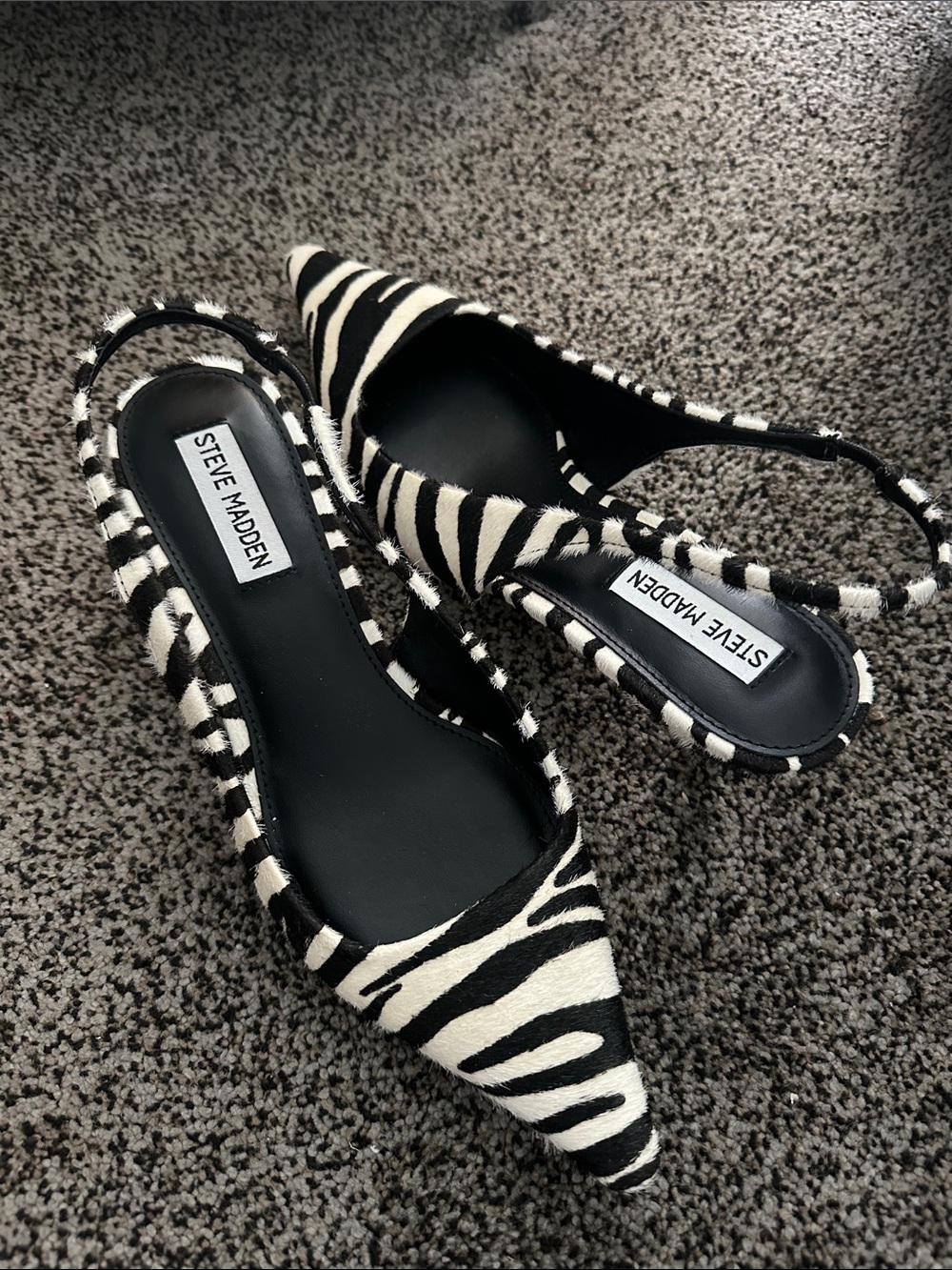 Steve Madden Zebra Slingback Kitten Heels